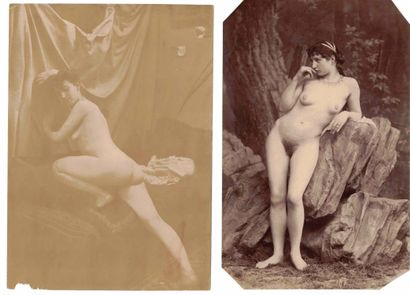 null Nude study, love scenes, pornography, foreplay, costumed couples. Circa 1890-1920....