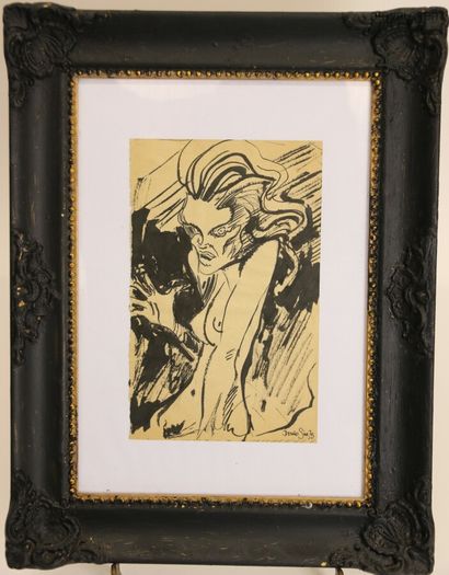 null Denis SIRE 20th century

Naked frightened woman, pen drawing signed and dated...