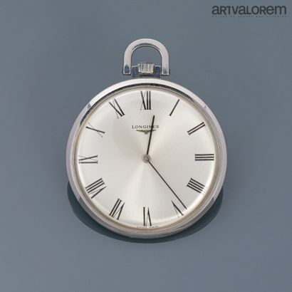 null LONGINES

Pocket watch in steel, silver dial with Roman numerals. Diameter:...