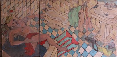 null Modern school (20th century)

Reclining Woman 

Tryptic, oil on panel, monogrammed...