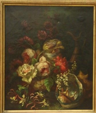 null French school of the 19th century

Bouquet of flowers and shells

Oil on canvas...