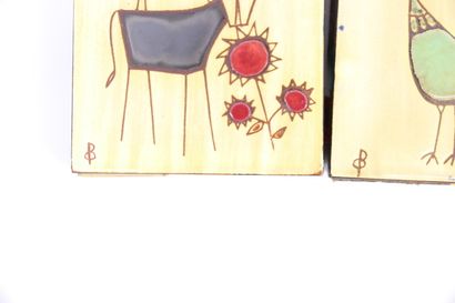 null OLIVIER PETIT (1918-1979) 

Deux boîtes à allumettes avec carreau en céramique...