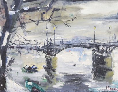 null MEAUTRY (20th century). 

Pont des arts in Paris.

Oil on canvas, signed lower...
