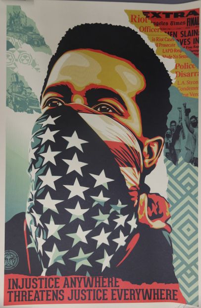 null Shepard FAIREY (1970- )

American rage / injustice anywhere. Serigraphy, signed,...