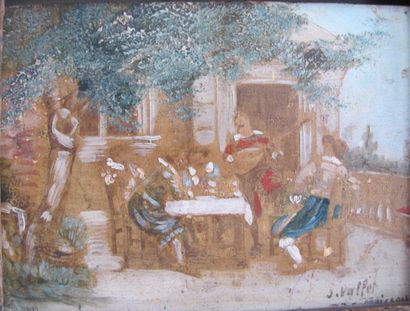 null J.VALLET 19th century (by Meissonnié)

Two oil on panels representing scenes...