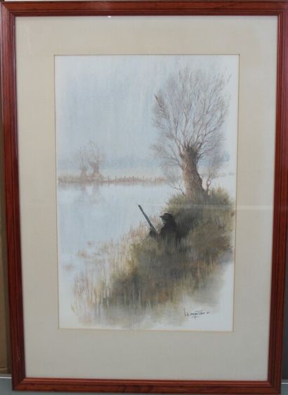 null Jacques de LAROCQUE LATOUR (20th century)

Hunter in the mist, pastel on paper...