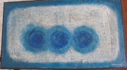 null Jean Louis GUINOCHET (1945) 

Composition abstraite bleue, acrylique sur toile,...