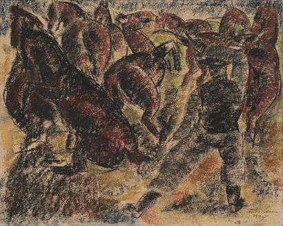 null LAHNER Emile (1893-1980)

Trainer and horses

Pastel on paper (insolation),...