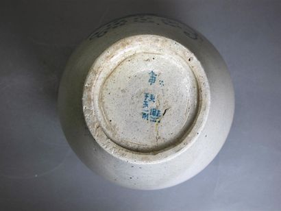 null Grand vase globulaire en grès marqué "ST. OMER".

D.22 - H.28,5 cm