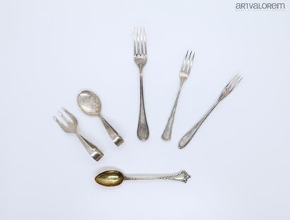null English silver flatware 925°/°° . Three forks and a spoon in Russian silver.

Total...