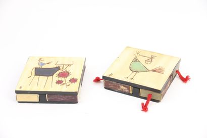 null OLIVIER PETIT (1918-1979) 

Deux boîtes à allumettes avec carreau en céramique...