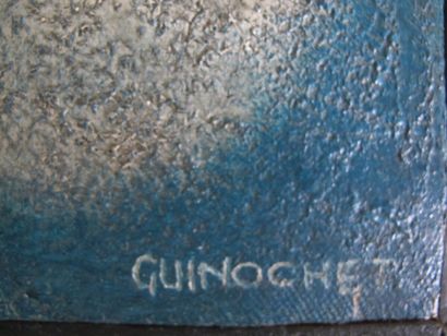 null Jean Louis GUINOCHET (1945) 

Composition abstraite bleue, acrylique sur toile,...