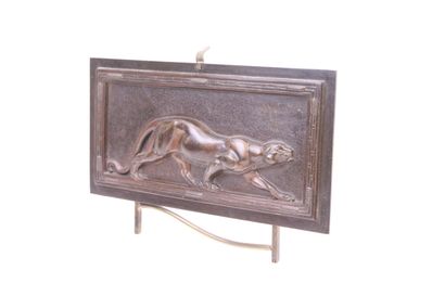 null CARVIN Louis Albert (1875-1951)

Walking Lioness, bronze bas-relief plate with...