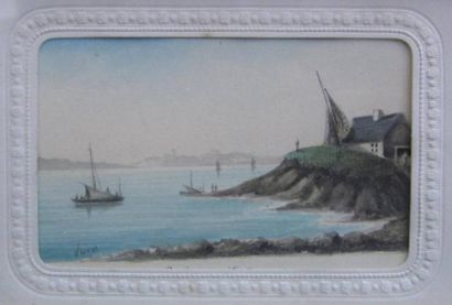 Ami Elisée PRIVAT (1831-1883) Dix aquarelles miniatures; « environ de Saint Anne...