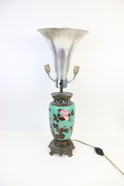 CHINE XIXe siècle 
Vase en métal cloisonné...