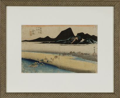 null ANDO Hiroshige (1797-1858)

Estampe oban yoko-e de la série du Tokaido gojusan...