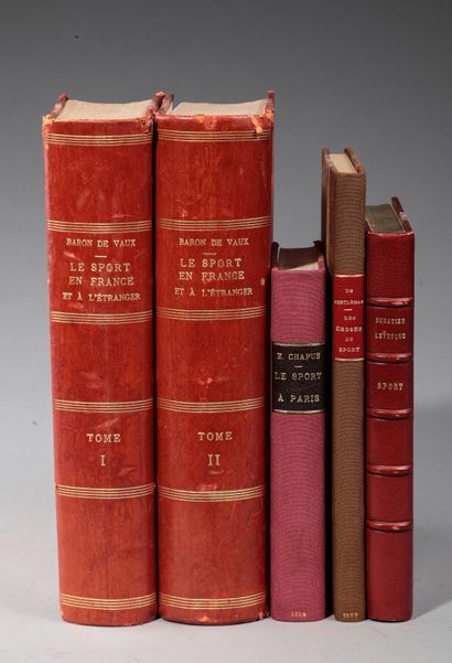 null Baron de VAUX. Sport in France and abroad. Paris, Rothschild, 1899-1900. 2 volumes...