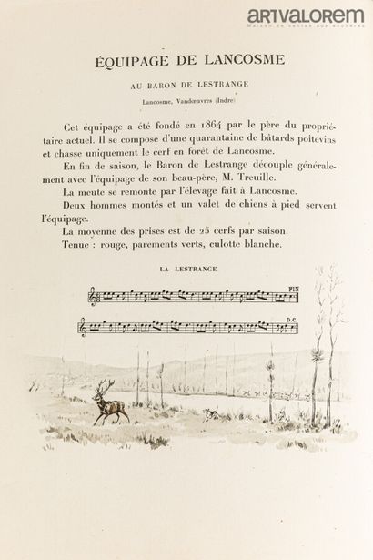  Baron Karl REILLE. La Vénerie française contemporaine. Paris, Le Goupy, 1914. Grand...