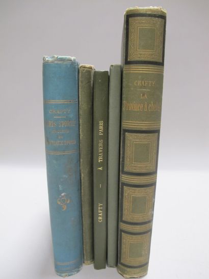 null [CRAFTY]. [Miscellaneous works illustrated by Crafty]. Paris, Plon. 5 volumes...