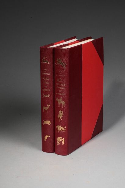 null Pierre de LA VERTEVILLE. Book of venery. 1898-1909. In-4, burgundy half leatherette...