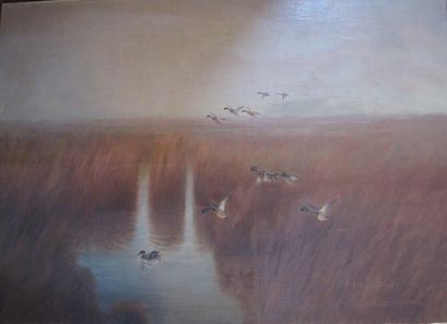null Paul MARCUEYZ (1877-1952)

Canards sur un étang.

Huile sur toile, porte une...