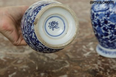 null CHINE, XIXème siècle dans le goût de Kangxi. 

Deux vases balustres pouvant...
