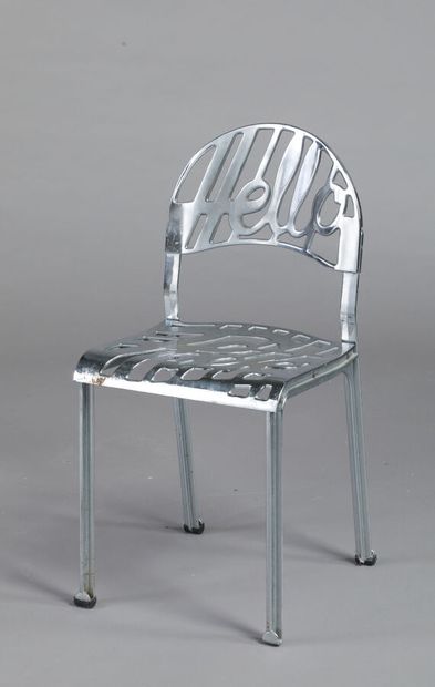 null JEREMY HARVEY (born 1945) & ARTIFORT. 

Chair model "Hello There", in cast aluminium....