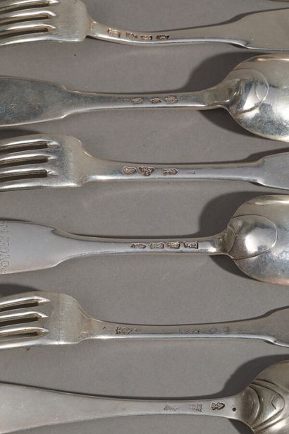 null RENNES, LA FLECHE, and various 18th century

Two silver cutlery, six forks,...