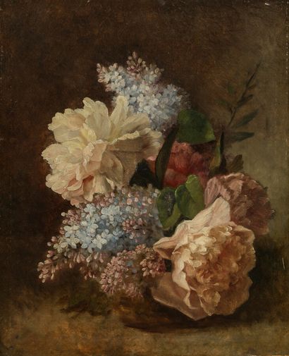 null French school of the 19th century

Bouquet of peonies and lilacs

Oil on canvas...