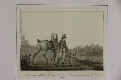 null After Carle and Horace VERNET. 

Four aquatints in black from the "suite of...