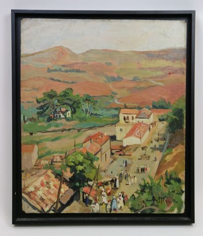 null Simone PEYROT, 20th century, 

Village on the edge of the desert, dated, 9-40,...