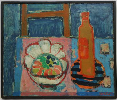 null Gilles GORRITI (né en 1939)

Table, chaise et bouteille

Huile sur toile, signée...