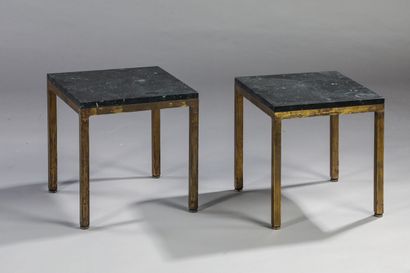 null * FLORENCE KNOLL (1917-2019) (attribué à). 

Paire de tables basses à plateau...
