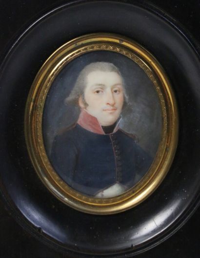 null Early 19th century school

Bust portrait of a junior officer

Miniature on ivory...