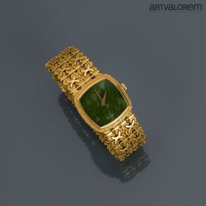 null PIAGET

Montre bracelet de dame en or jaune 750°/°° , le cadran vierge en jade...