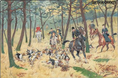 null Georges BUSSON (1859-1933)

Quatre scènes de chasse à courre

Lithographies...