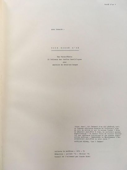 null SCMIDT (Arno)

Soir bordé d'Or. Editions Maurice Nadeau,1991. In folio