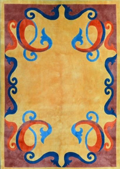 null Modern contemporary carpet from the 20th century.

With geometric decoration...