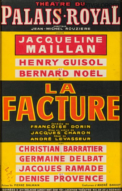 LA FRACTURE (1968) de Françoise Dorin, mise...