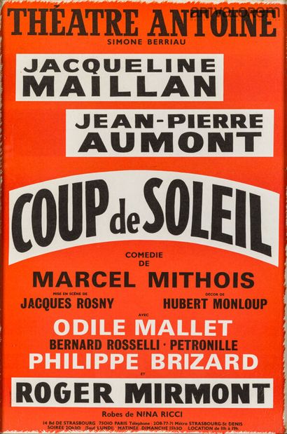 null COUP DE SOLEIL (1982) de Marcel Mithois, mise en scène de Jacques Rosny, avec...