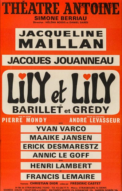 LILY ET LILY (1985) de Pierre Barillet et...