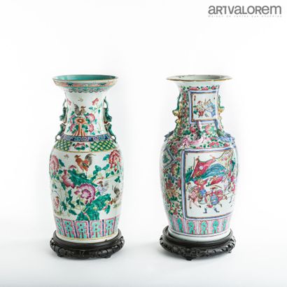 null CHINE CANTON, début XXe siècle

Deux vases de forme balustre en porcelaine à...