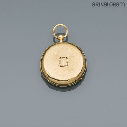 null DELAYE Frère

Pocket watch in yellow gold 750°/°°, white enamelled dial with...