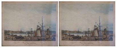 Jean - François GARNERAY VUE DE DIEPPE, prise du fond du Port. à vue: 38 x 49cm....