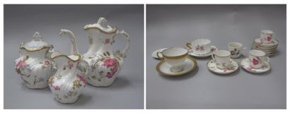 Service à thé en porcelaine blanche à décor...