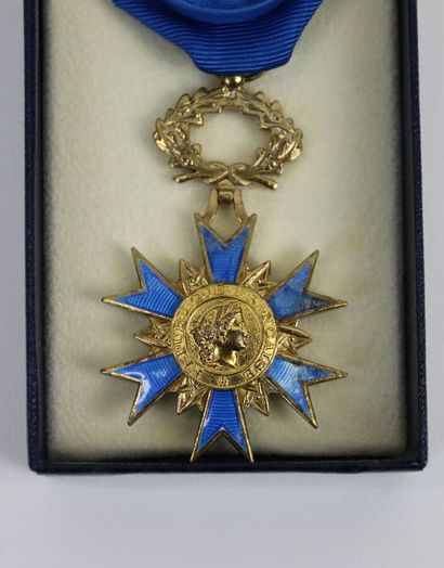 null France 

2 croix d'officier de l'Ordre du Mérite National. On joint : une miniature...