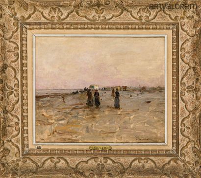 null Luigi LOIR (1845-1916)

Promenade au bord de la plage

Huile sur panneau d'acajou,...