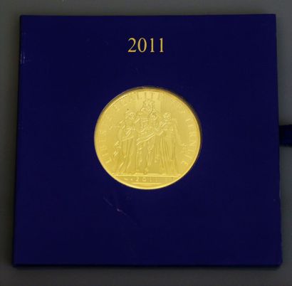  FRANCE 
Une pièce de 1000 euros, or, 2011. Édition de la monnaie de Paris. 
Or 999°/°°...