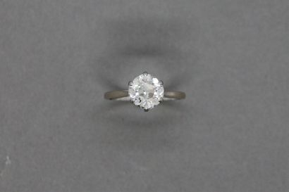 Solitaire ring in white gold 750°/°° and...