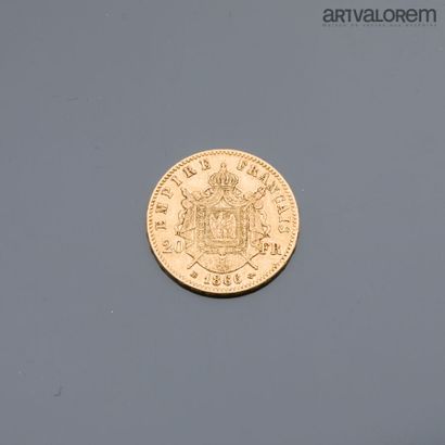null FRANCE

Une pièce de 20 francs or Napoléon III tête laurée, 1866.

Poids: 6,4...